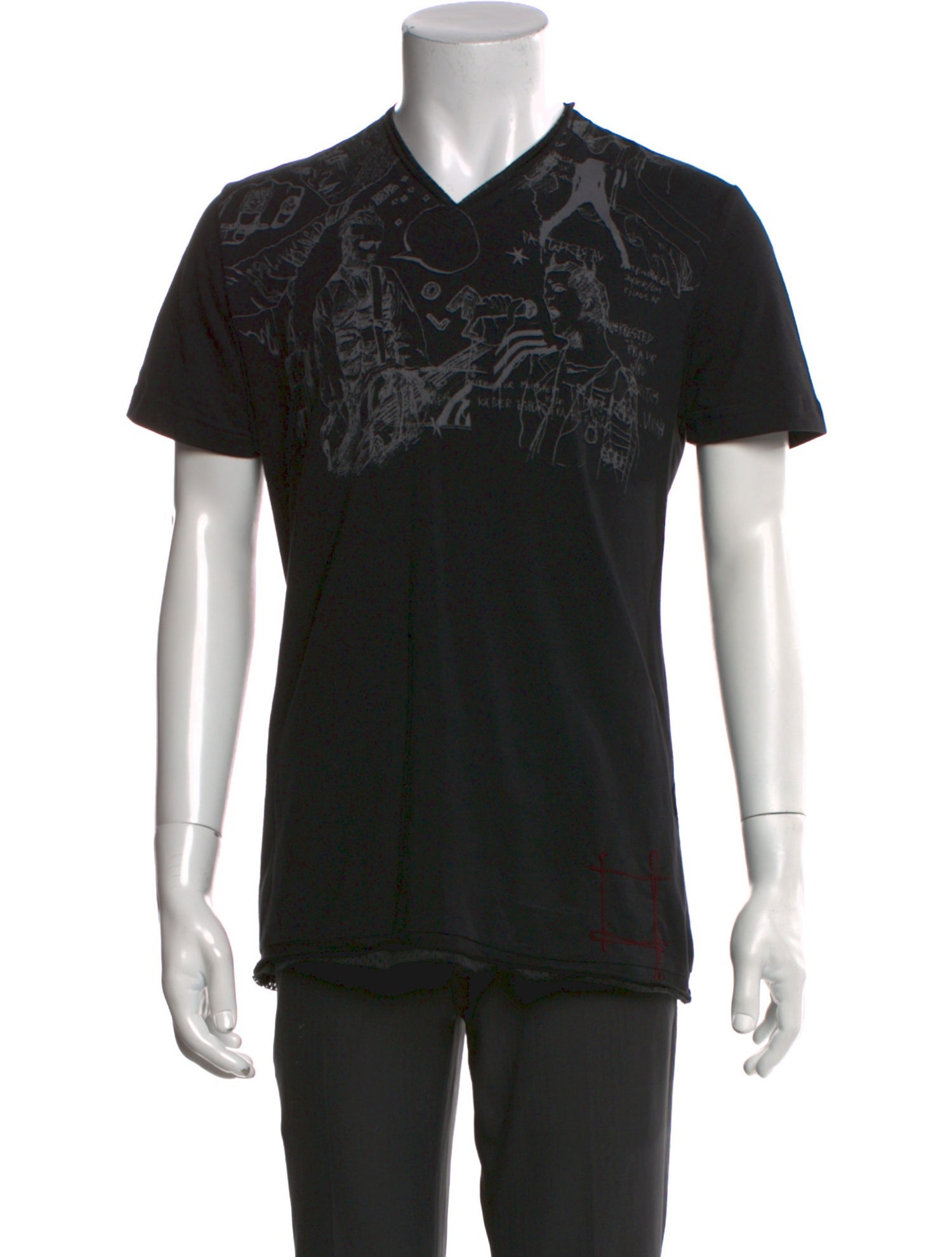 Just Cavalli Graphic Print V-Neck T-Shirt