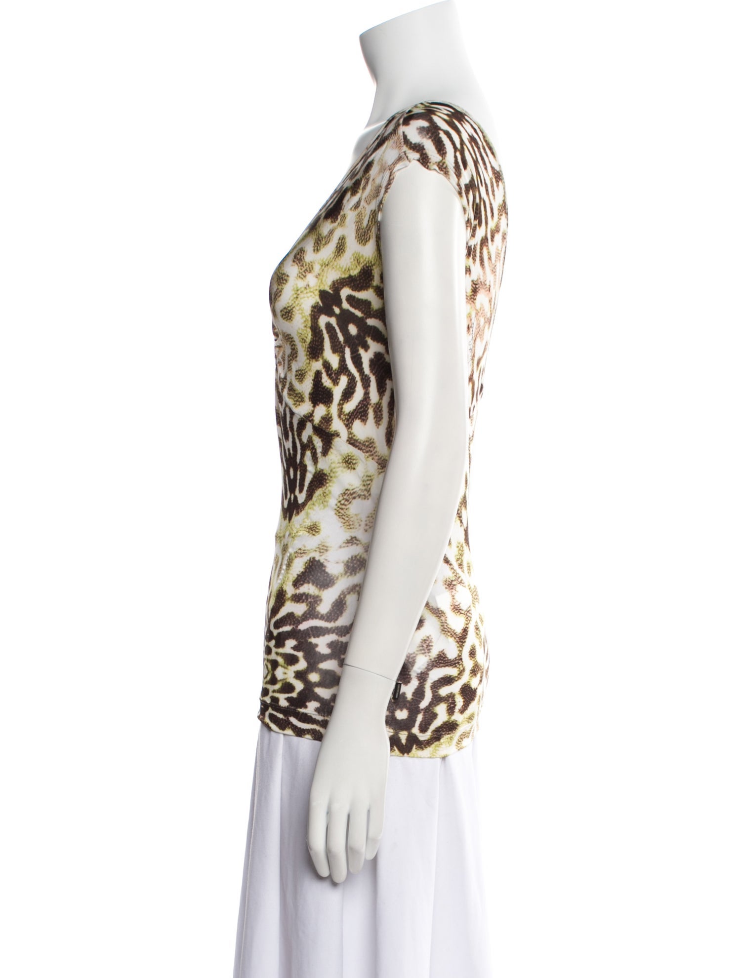 Just Cavalli Animal Print V-Neck Top