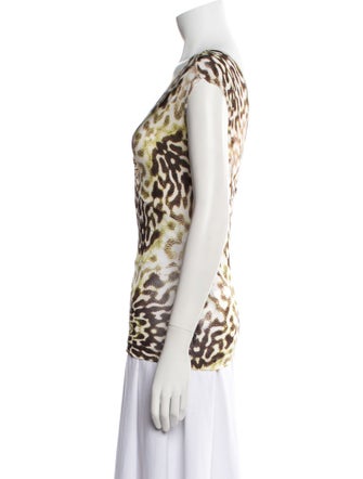 Just Cavalli Animal Print V-Neck Top