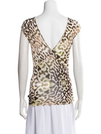 Just Cavalli Animal Print V-Neck Top