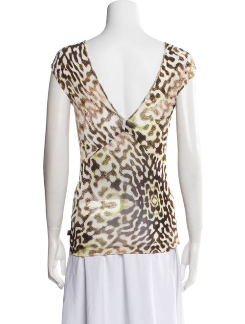 Just Cavalli Animal Print V-Neck Top