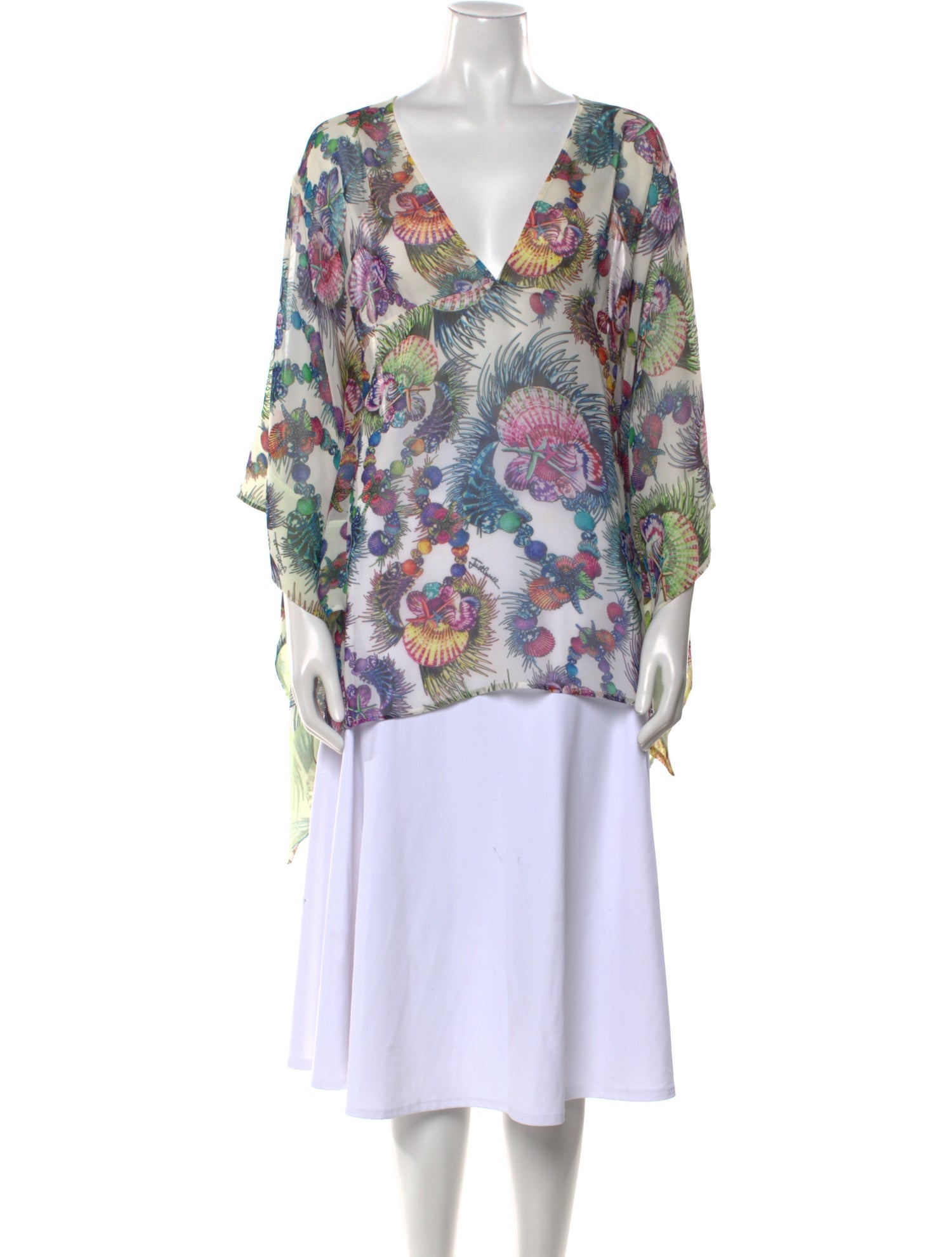 Just Cavalli Printed V-Neck Blouse