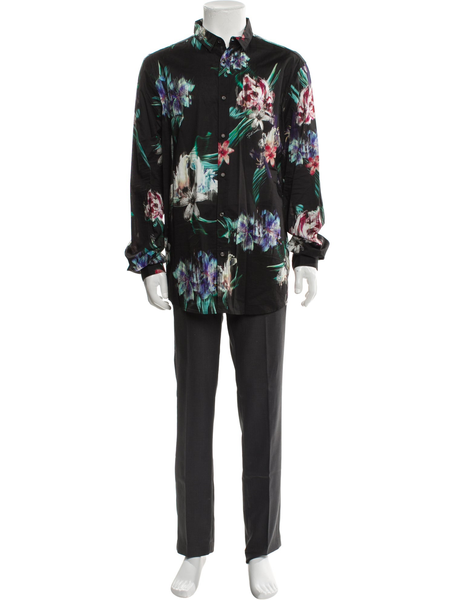 Just Cavalli Floral Print Long Sleeve Shirt