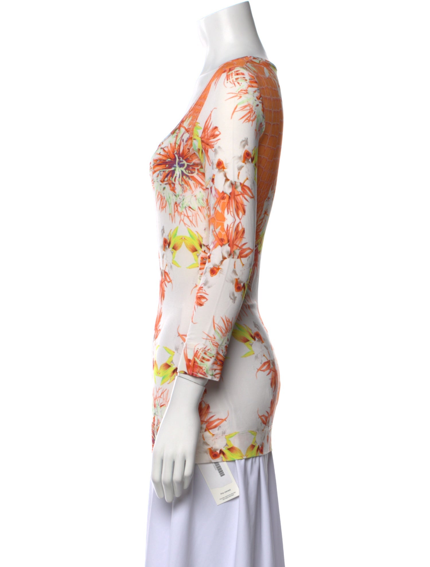 Just Cavalli Floral Print Scoop Neck Blouse