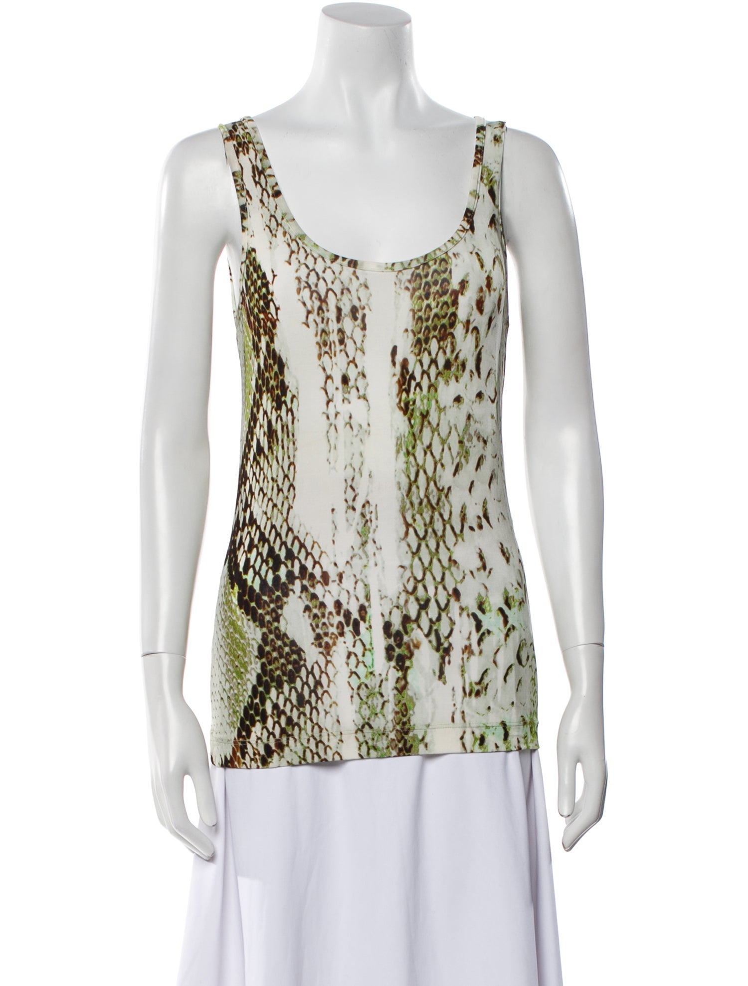 Just Cavalli Animal Print Scoop Neck Top