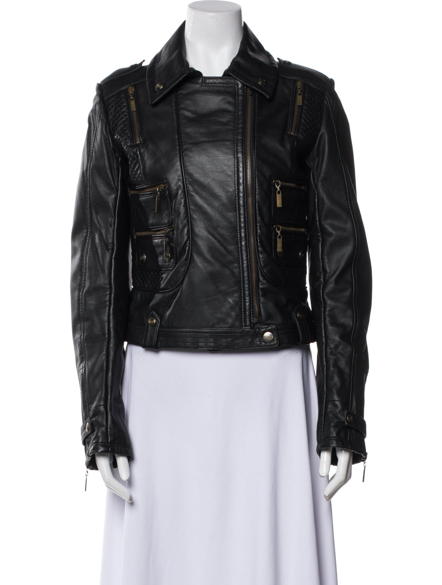 Just Cavalli Leather Biker Jacket