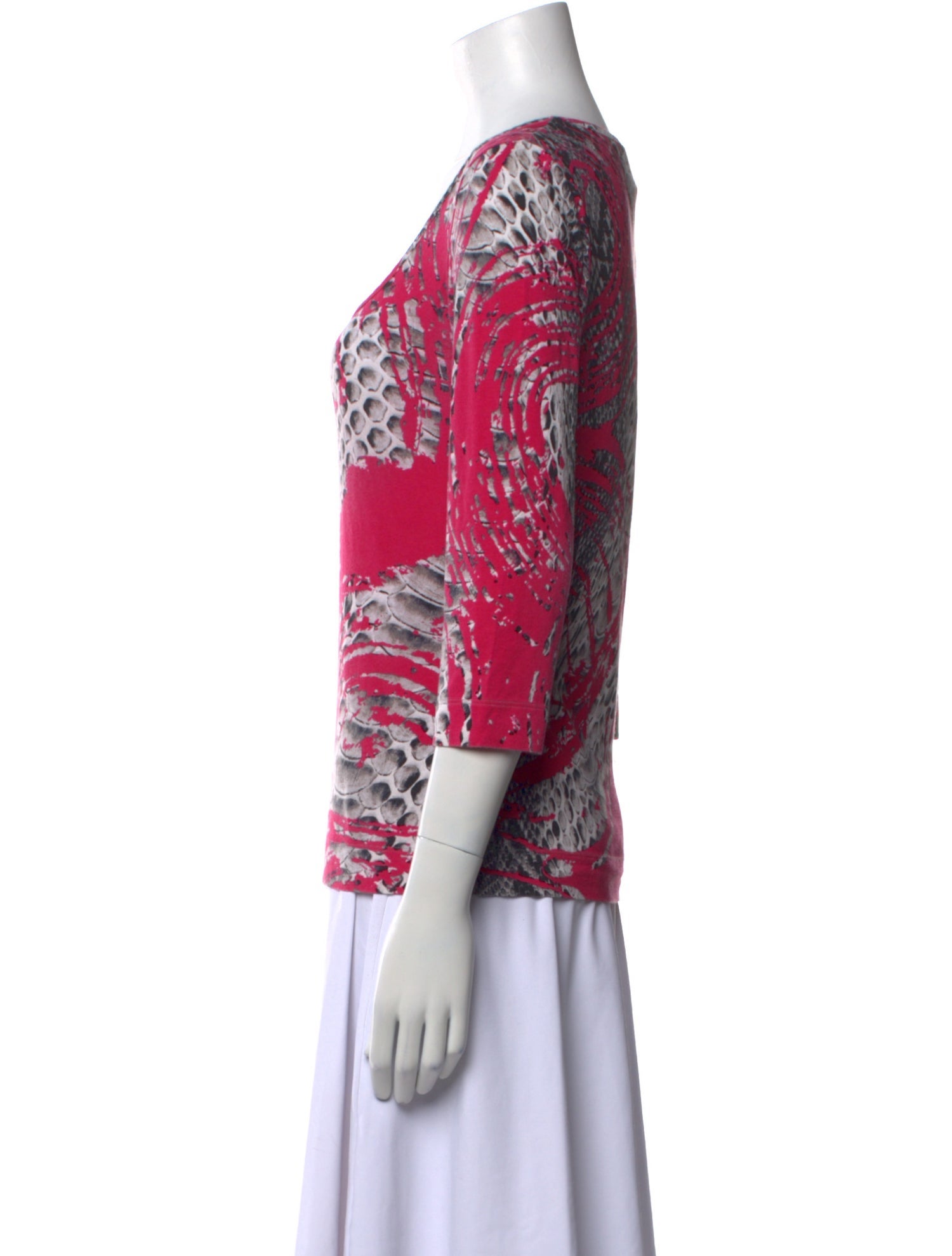 Just Cavalli Printed Scoop Neck Top