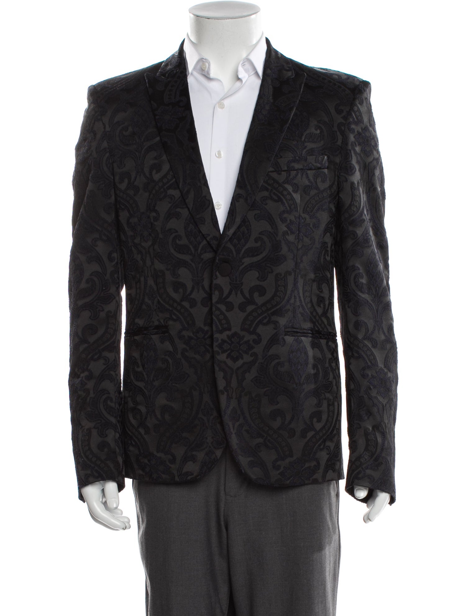 Just Cavalli Printed Embroidered Accent Blazer