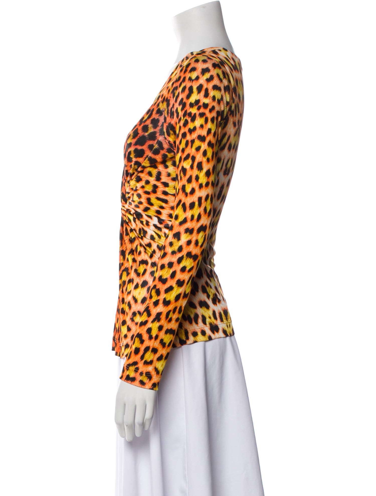 Just Cavalli Animal Print V-Neck Top