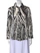 Just Cavalli Silk Printed Button-Up Top