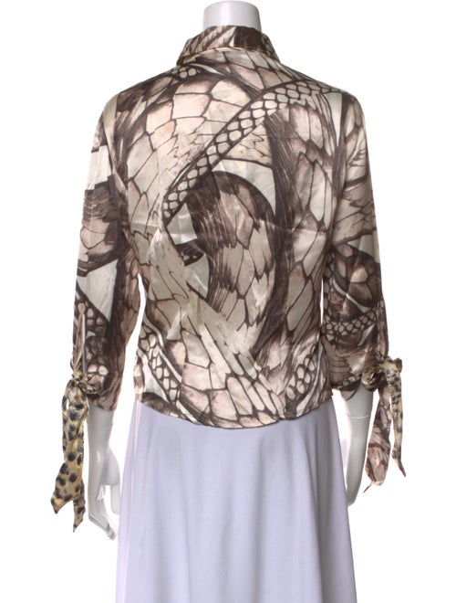 Just Cavalli Silk Printed Button-Up Top