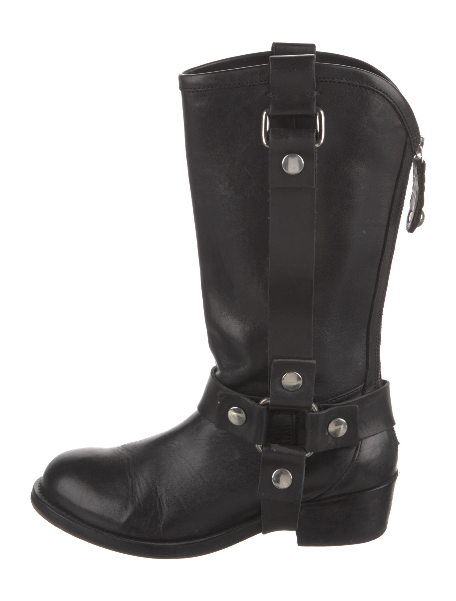 Just Cavalli Leather Moto Boots
