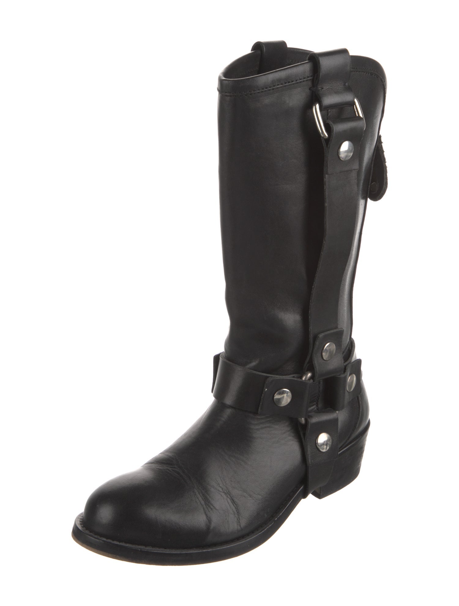 Just Cavalli Leather Moto Boots