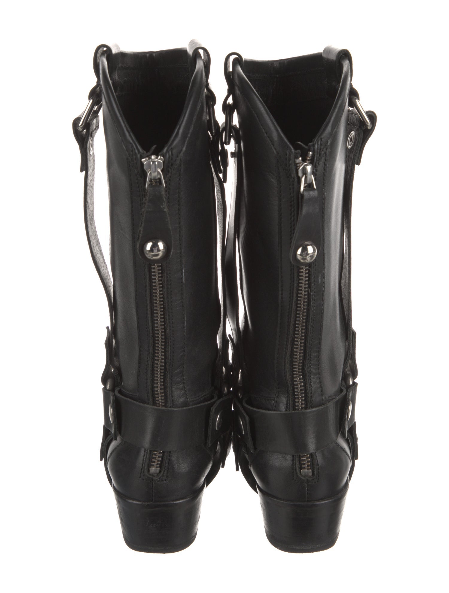 Just Cavalli Leather Moto Boots
