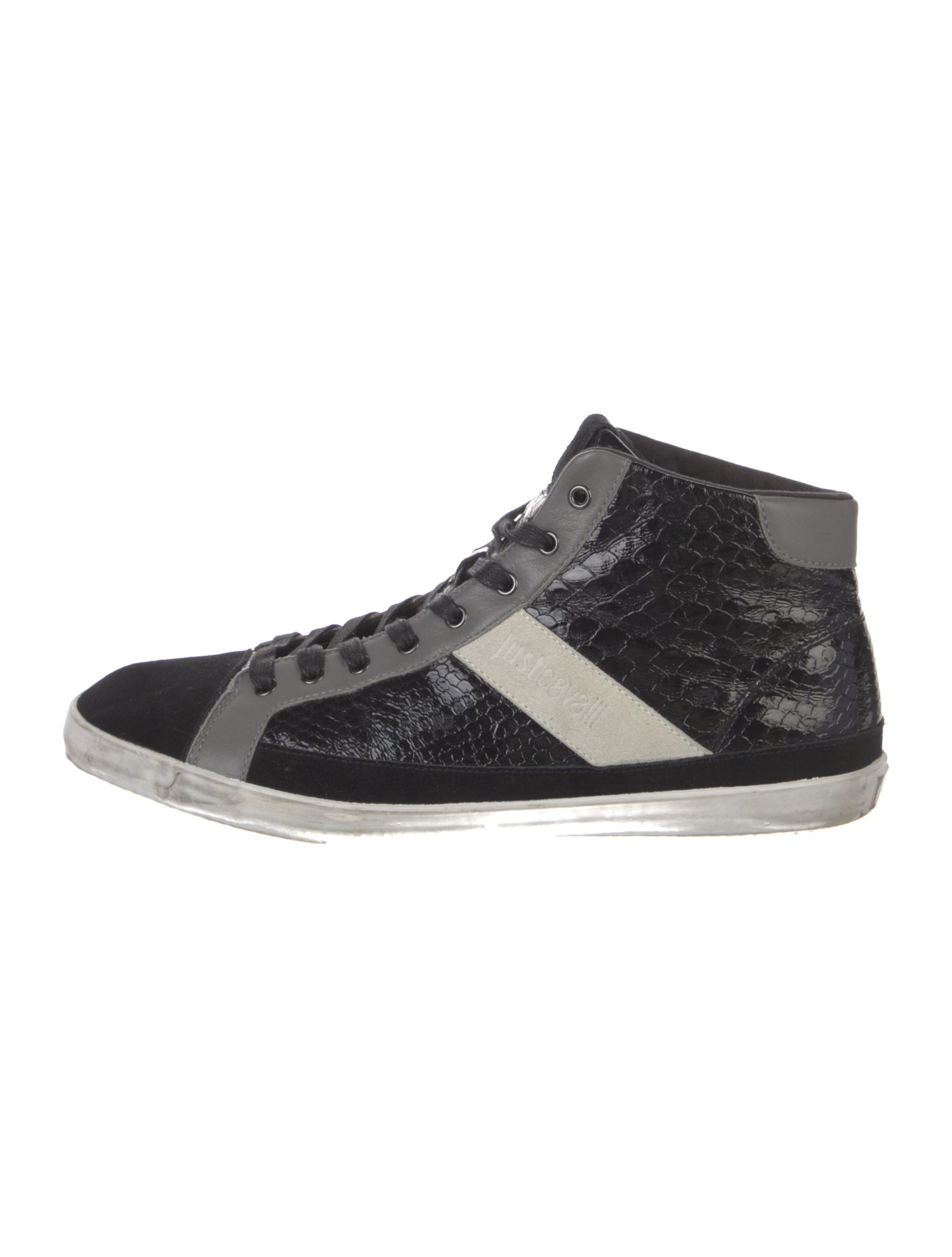 Just Cavalli Leather Colorblock Pattern Sneakers