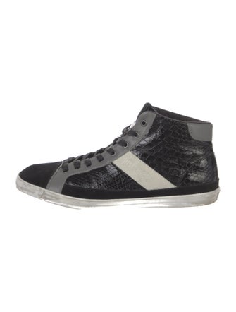 Just Cavalli Leather Colorblock Pattern Sneakers