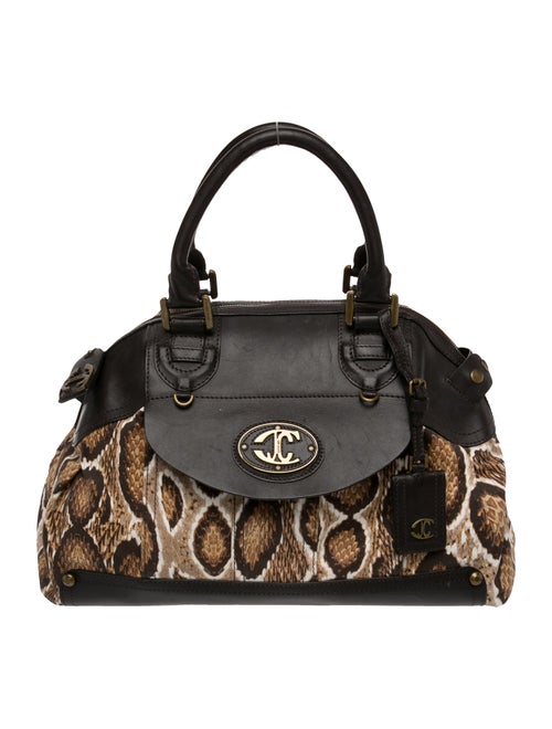 Just Cavalli Jacquard Top Handle Bag