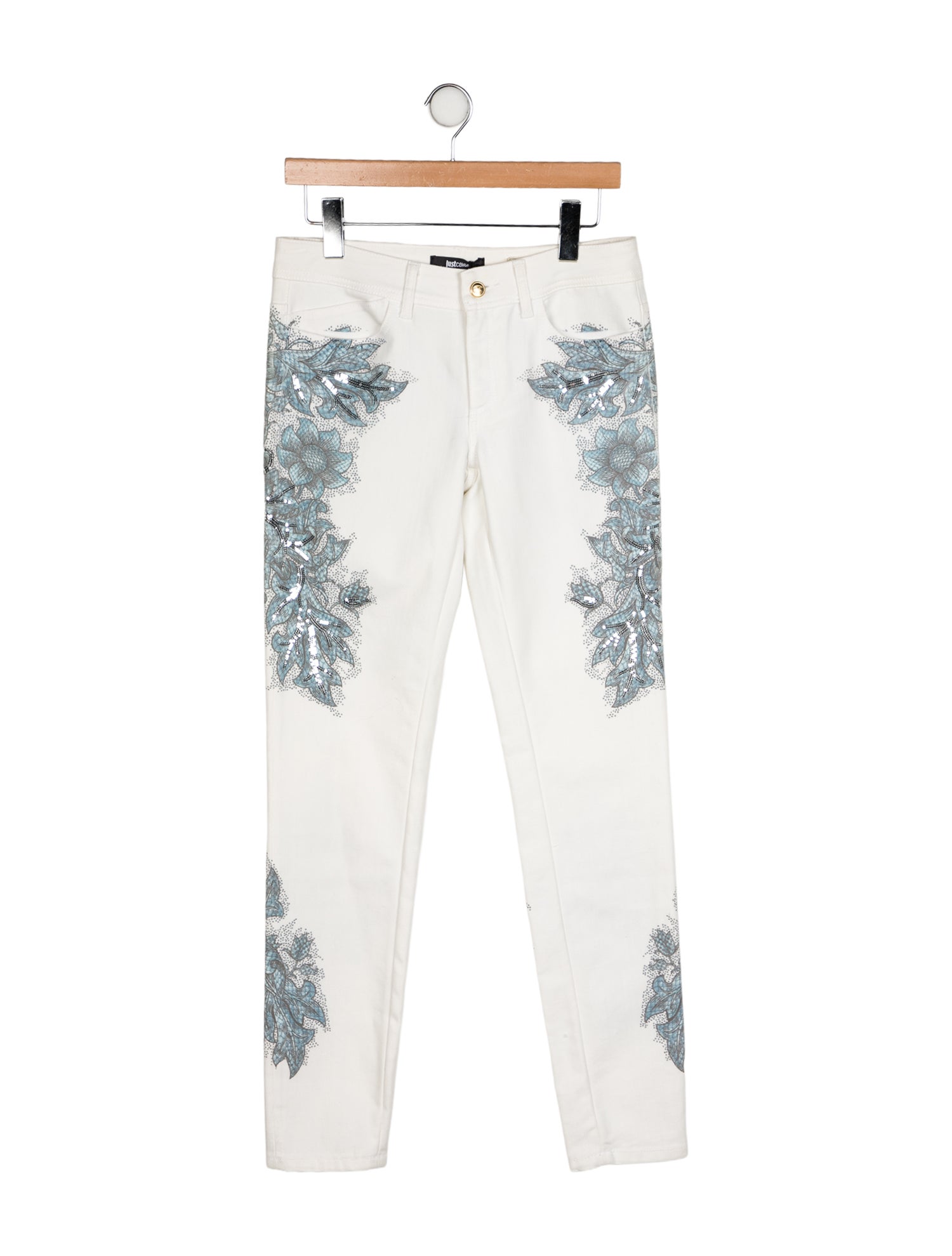 Just Cavalli Floral Print Skinny Leg Pants