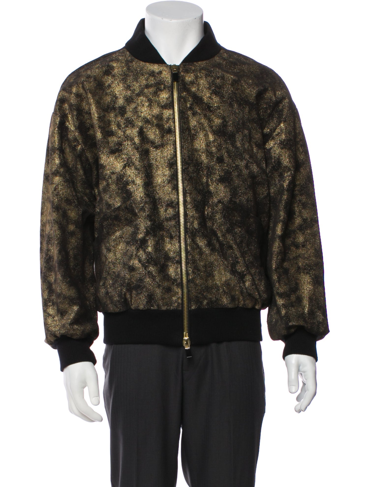 Just Cavalli Calf Leather Bomber Jacket w/ Tags