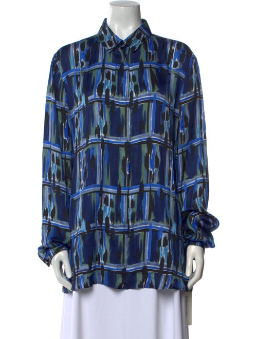 Just Cavalli Plaid Print Long Sleeve Button-Up Top