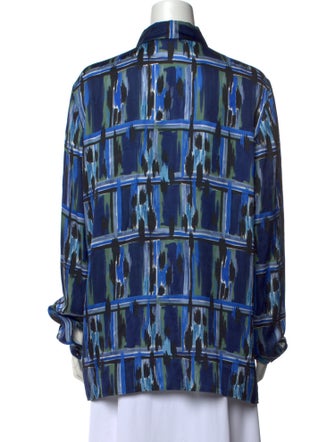 Just Cavalli Plaid Print Long Sleeve Button-Up Top
