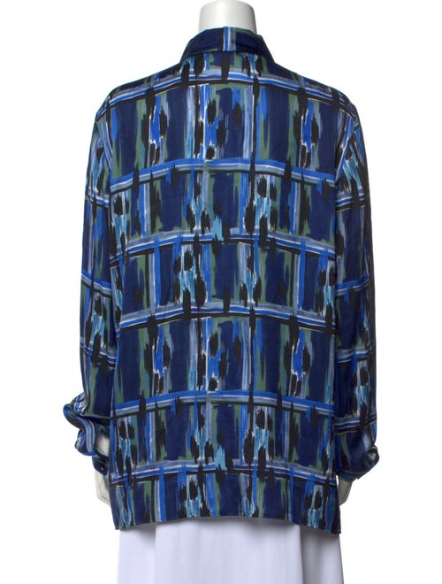 Just Cavalli Plaid Print Long Sleeve Button-Up Top
