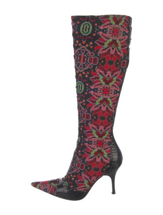 Just Cavalli Canvas Printed Boots