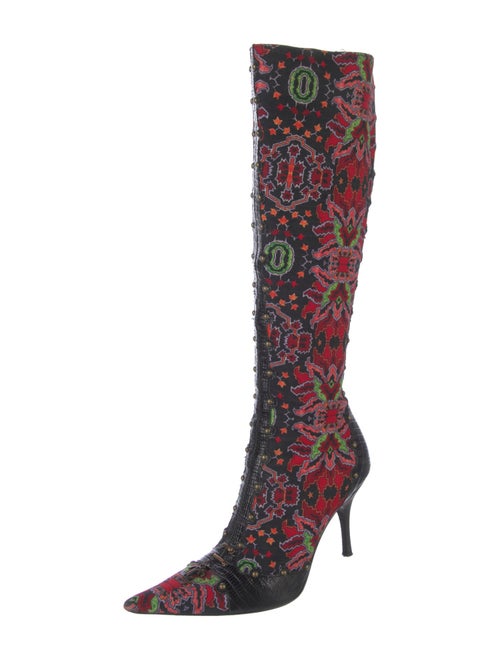Just Cavalli Canvas Printed Boots