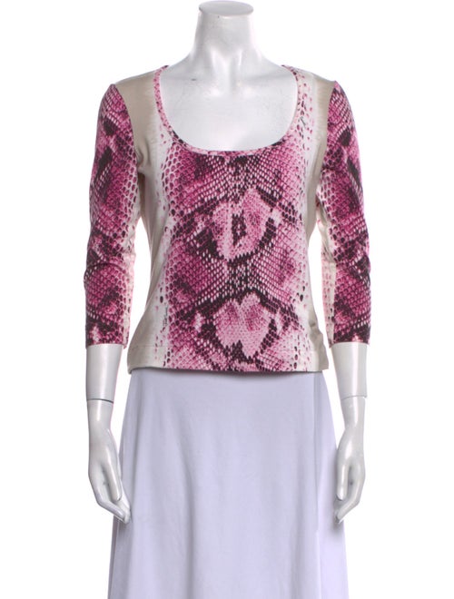 Just Cavalli Animal Print Scoop Neck Crop Top