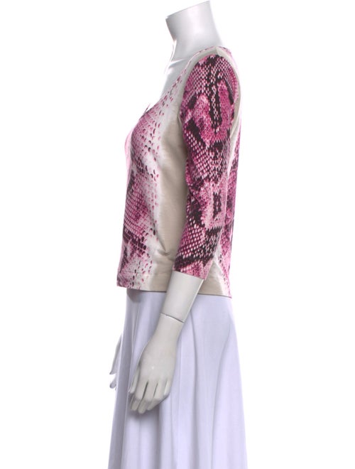 Just Cavalli Animal Print Scoop Neck Crop Top