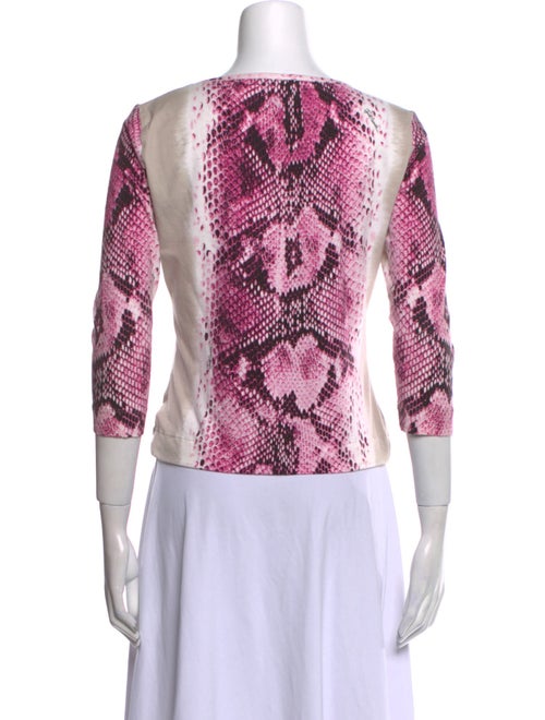 Just Cavalli Animal Print Scoop Neck Crop Top