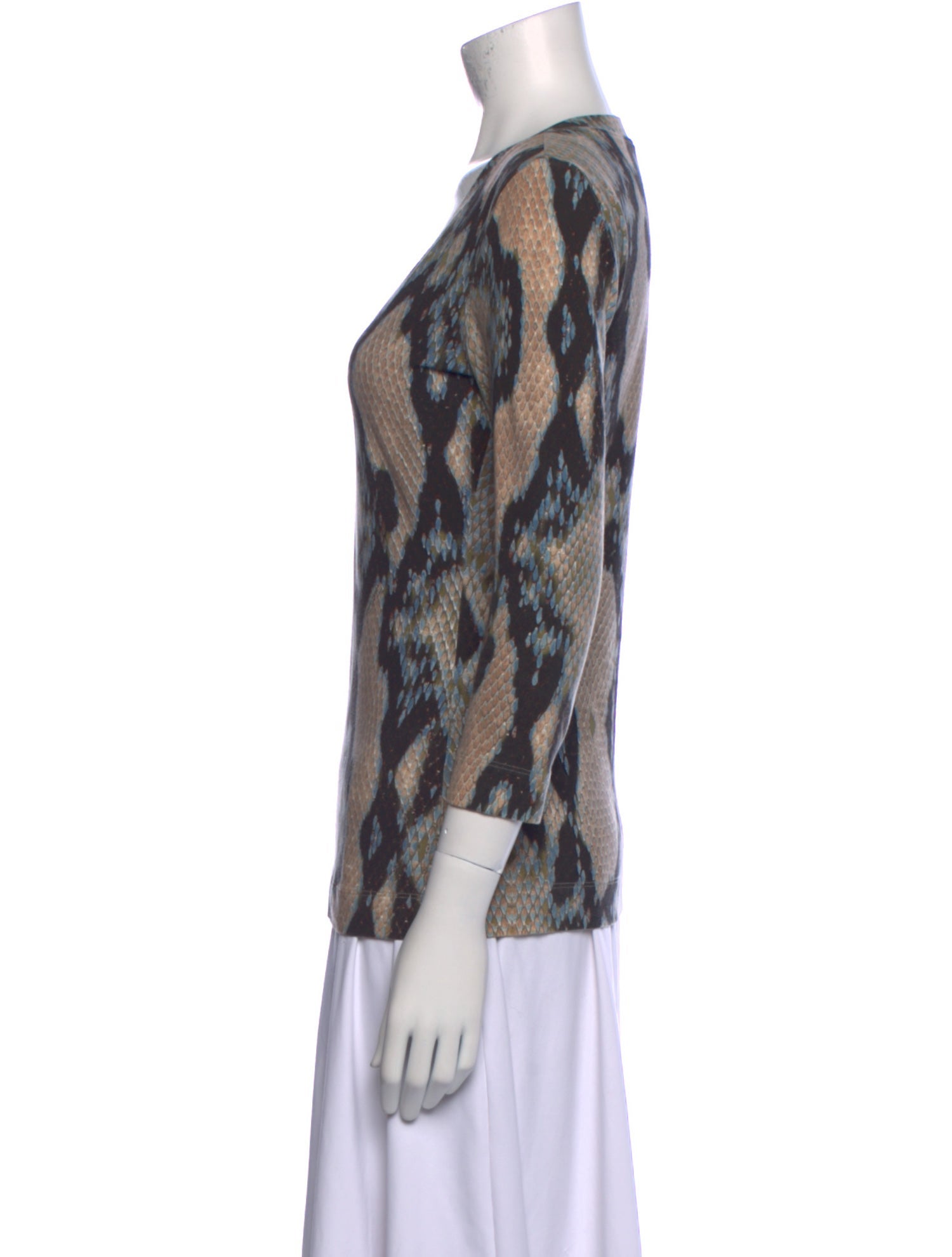 Just Cavalli Animal Print V-Neck Blouse
