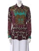 Just Cavalli Animal Print Long Sleeve Button-Up Top
