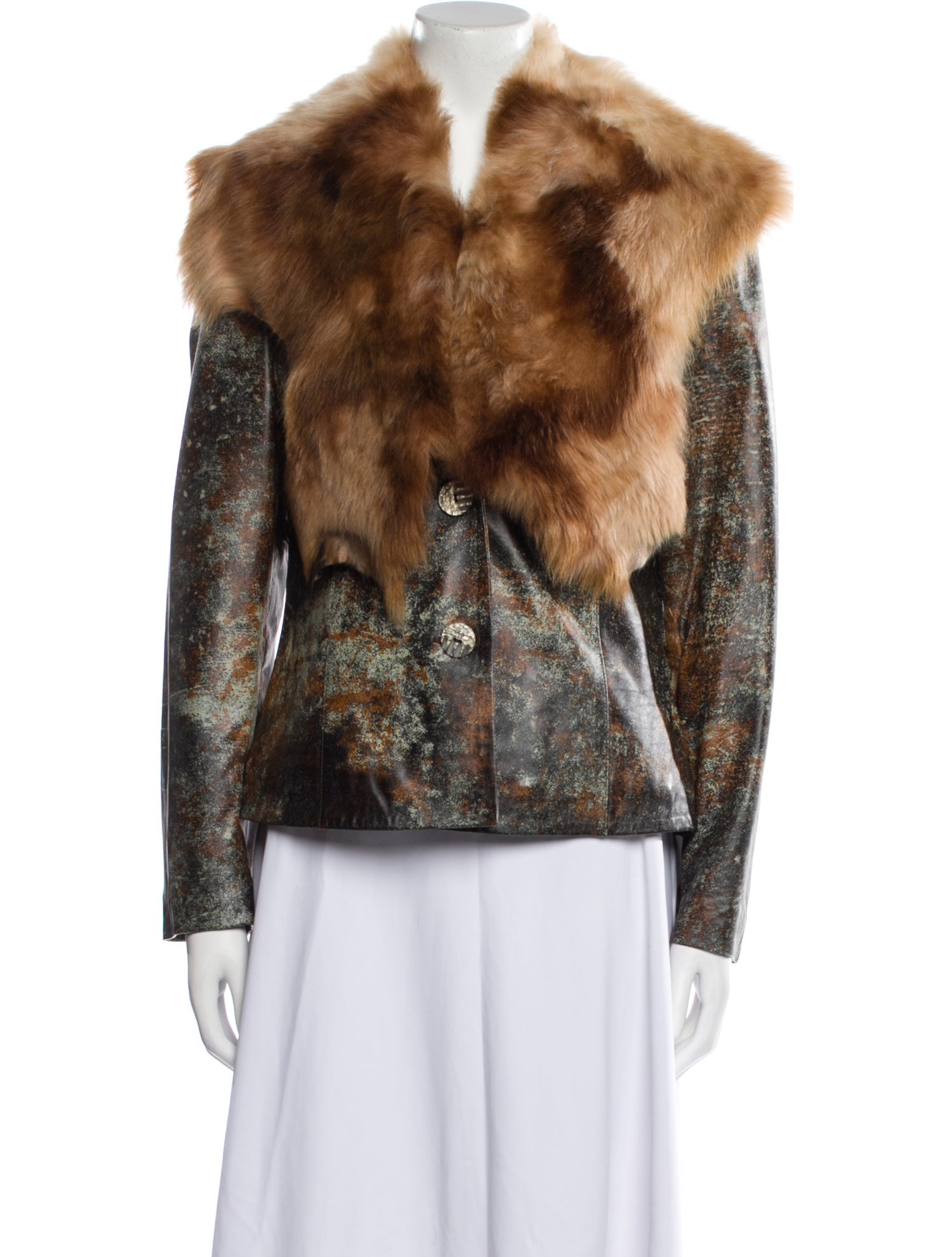 Just Cavalli Printed Faux Fur Jacket