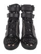 Just Cavalli Leather Patterned Combat Boots