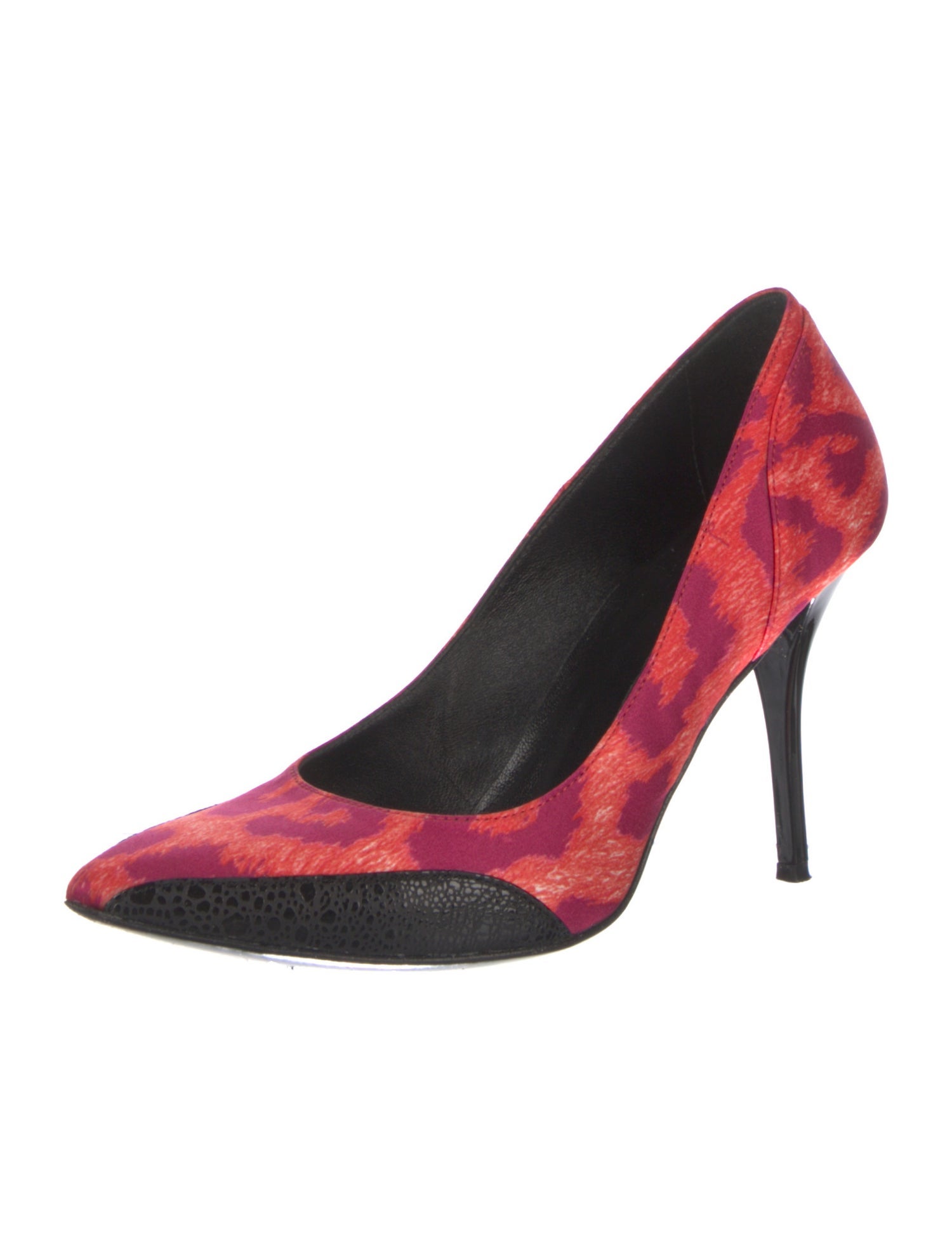 Just Cavalli Satin Printed Pumps