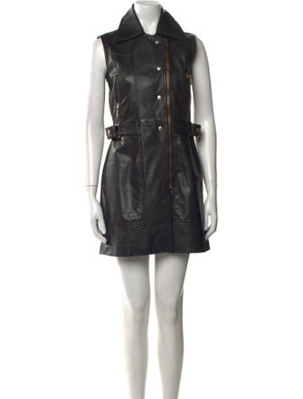 Just Cavalli Leather Mini Dress