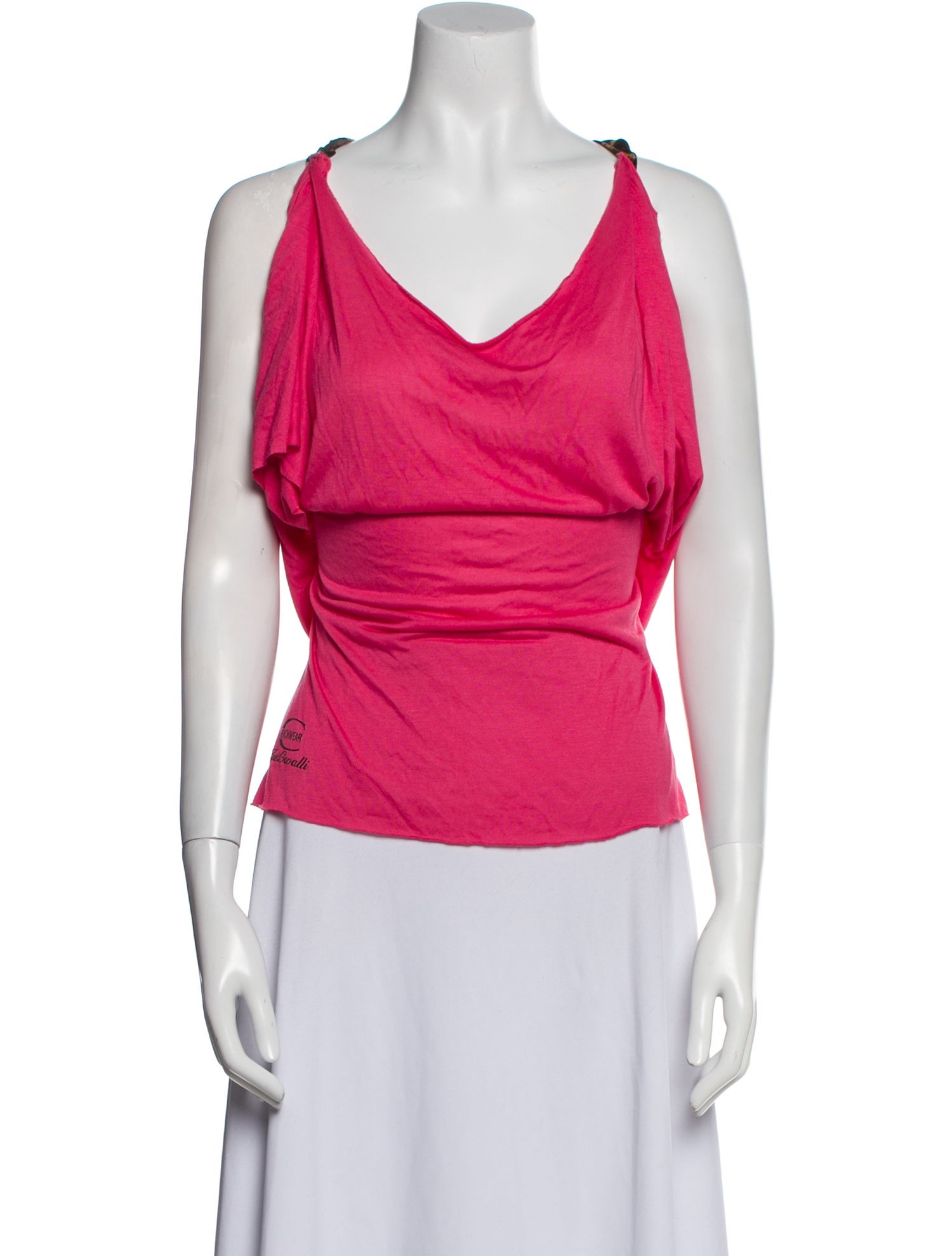 Just Cavalli Cowl Neck Sleeveless Top