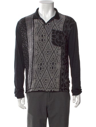 Just Cavalli Printed V-Neck Henley