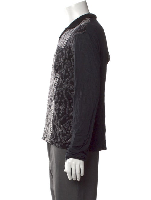 Just Cavalli Printed V-Neck Henley