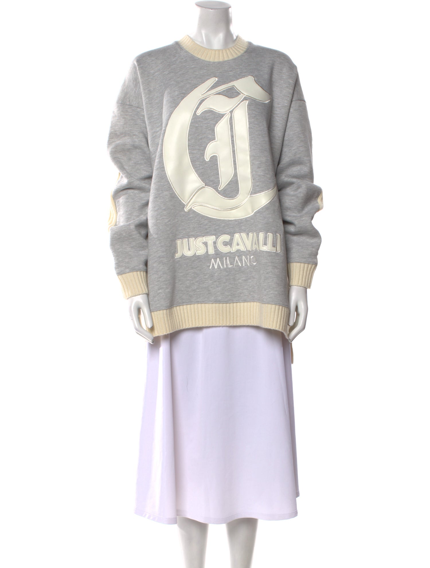 Just Cavalli Wool Graphic Print Sweatshirt