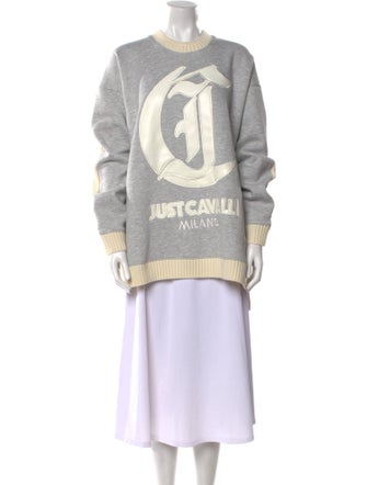 Just Cavalli Wool Graphic Print Sweatshirt