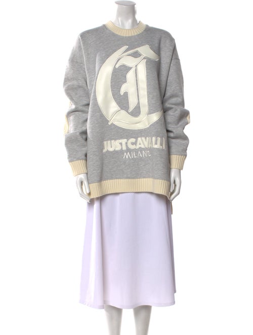 Just Cavalli Wool Graphic Print Sweatshirt