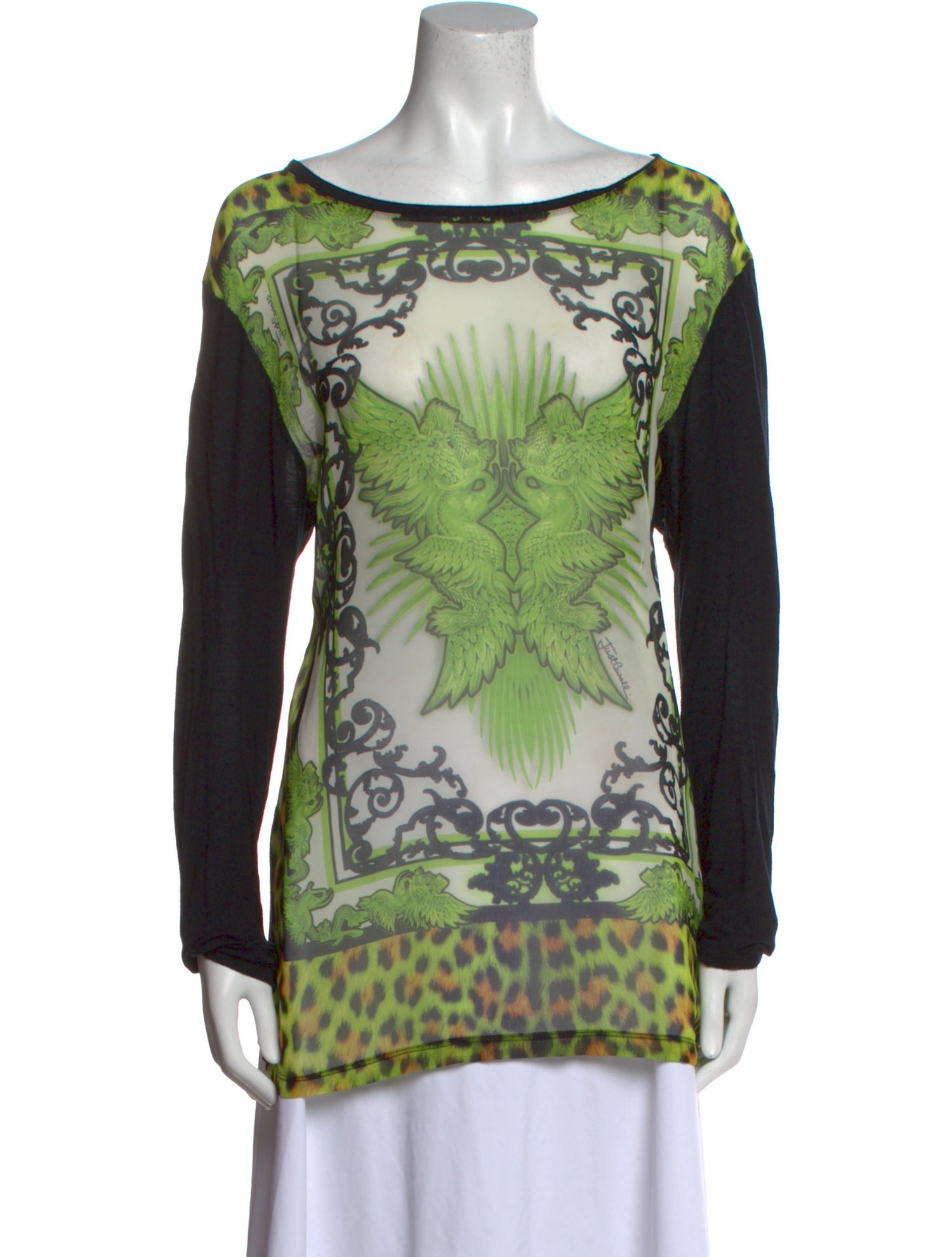 Just Cavalli Printed Bateau Neckline Tunic