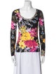 Just Cavalli Floral Print Scoop Neck Top