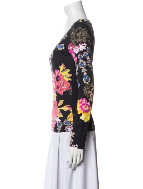 Just Cavalli Floral Print Scoop Neck Top