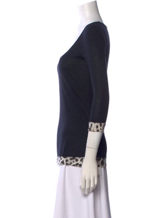 Just Cavalli Scoop Neck Three-Quarter Sleeve Top