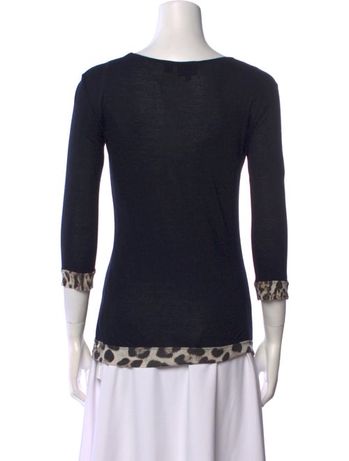 Just Cavalli Scoop Neck Three-Quarter Sleeve Top