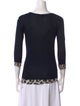 Just Cavalli Scoop Neck Three-Quarter Sleeve Top