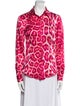 Just Cavalli Silk Animal Print Button-Up Top